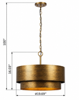 Maren 4-Light Antique Gold Drum Chandelier