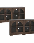 55" Aria Modern Oak Sideboard Cabinet with Arched Glass Doors