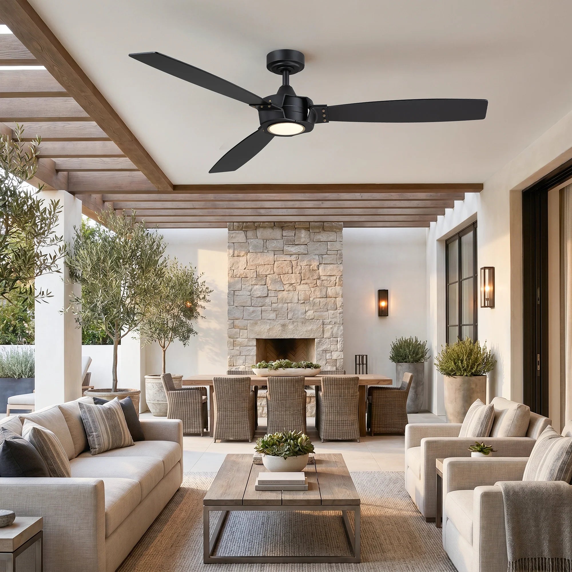60" Ironclad Modern Industrial LED Ceiling Fan