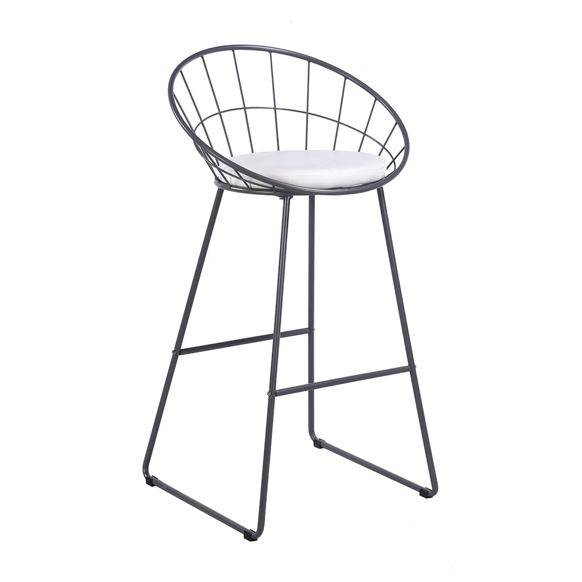 Veya Set of 2 Modern Metal Bar Stools with Cushions