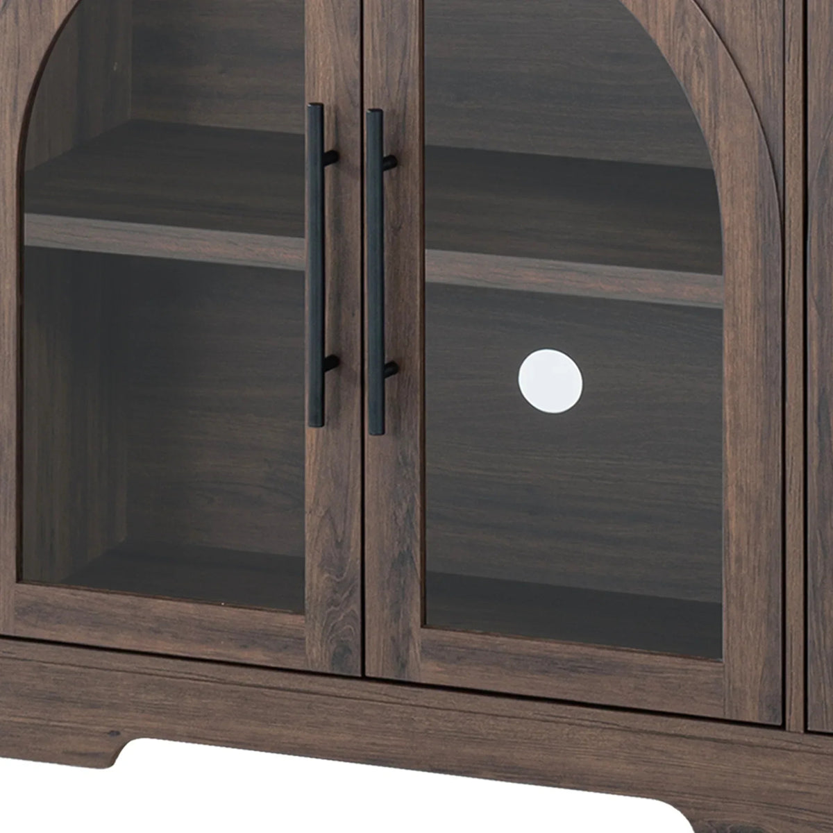55" Aria Modern Oak Sideboard Cabinet with Arched Glass Doors