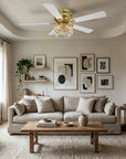 48” Aurora Soft Brass Crystal Ceiling Fan
