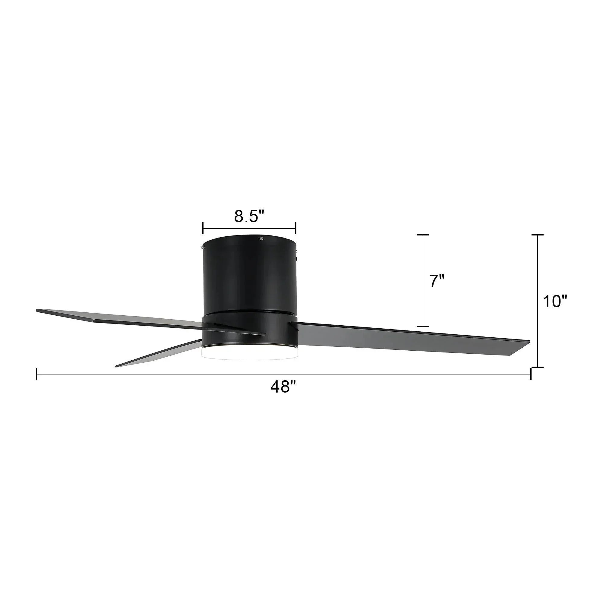 48" 3 Blades Flush Mount Ceiling Fan