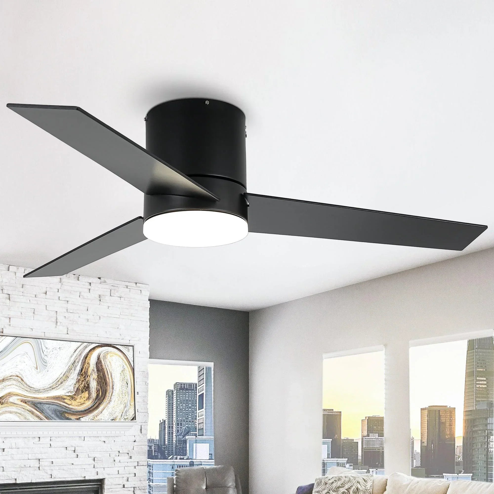 48" 3 Blades Flush Mount Ceiling Fan