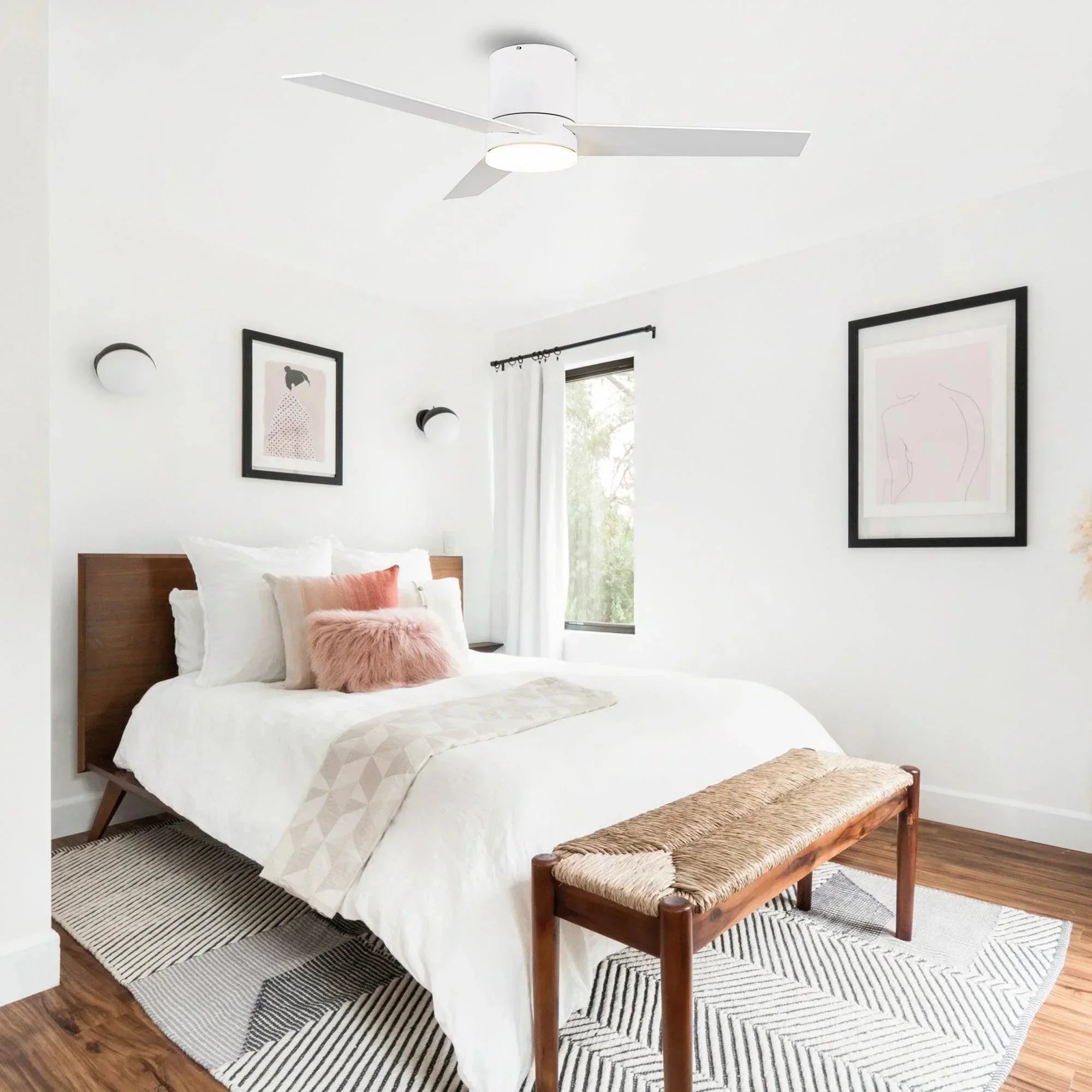 48" 3 Blades Flush Mount Ceiling Fan