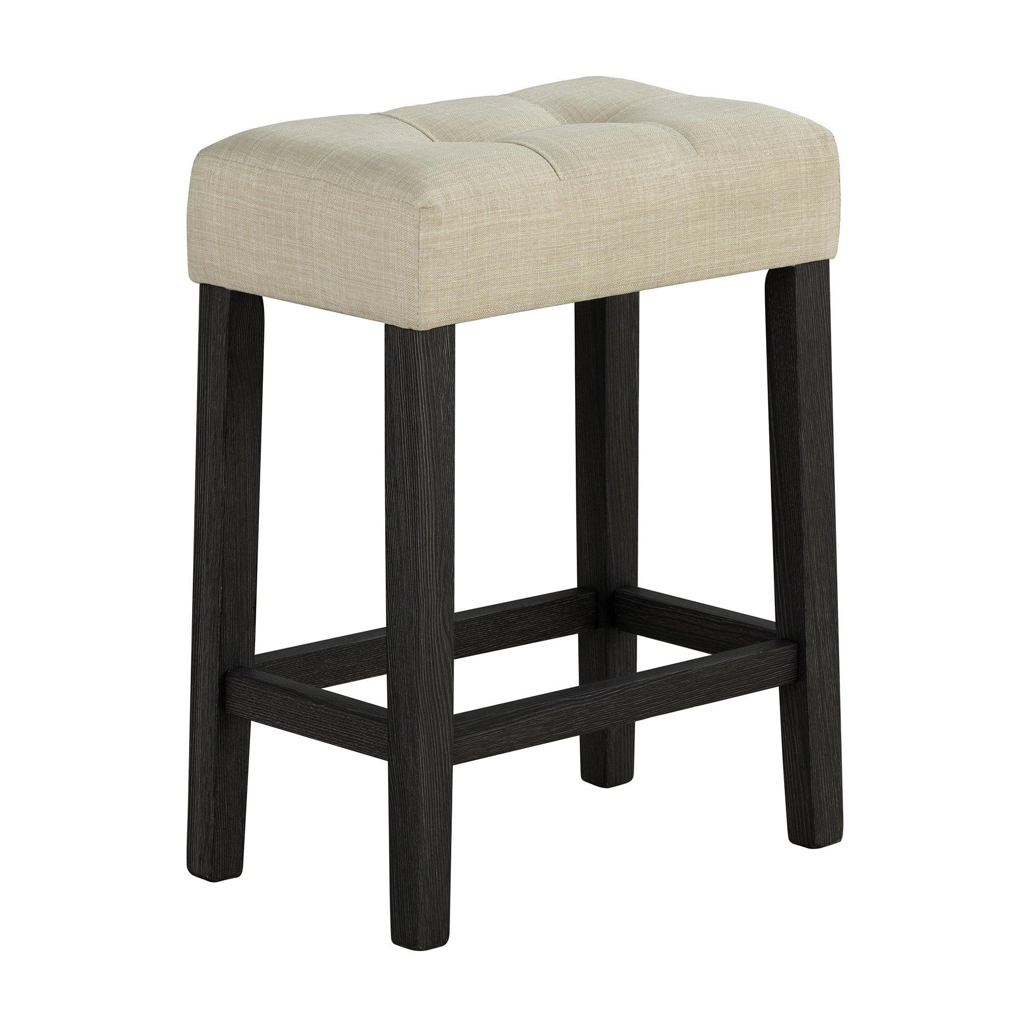 48" Modern Breakfast Dining Table Set with 2 Stools and Travertine Top