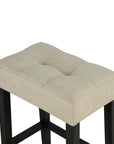 48" Modern Breakfast Dining Table Set with 2 Stools and Travertine Top