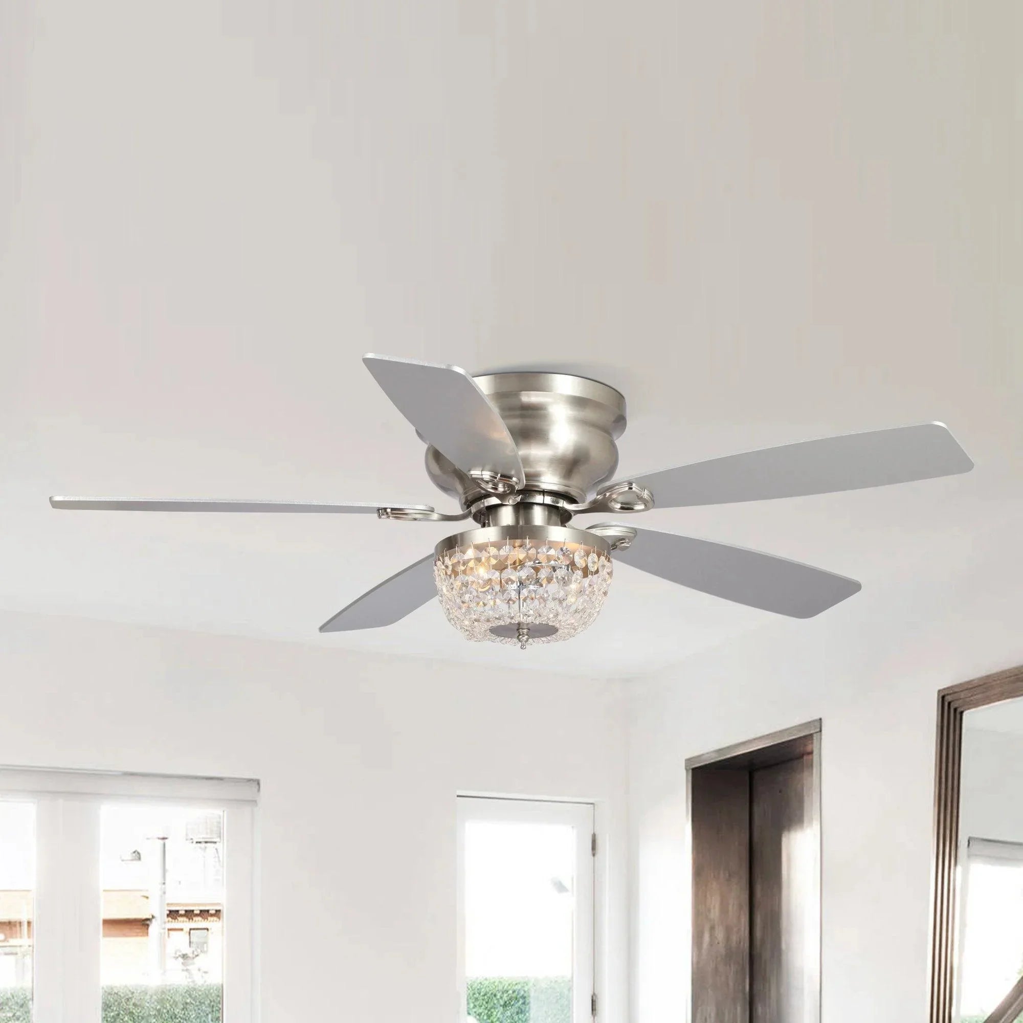 48" Modern Reversible Crytsal Ceiling Fan - IPLUS Lighting