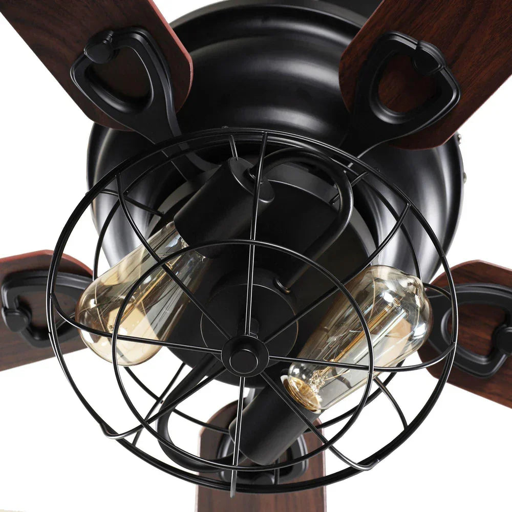 48" Ummuhan Industrial Ceiling Fan with Lighting - IPLUS Lighting