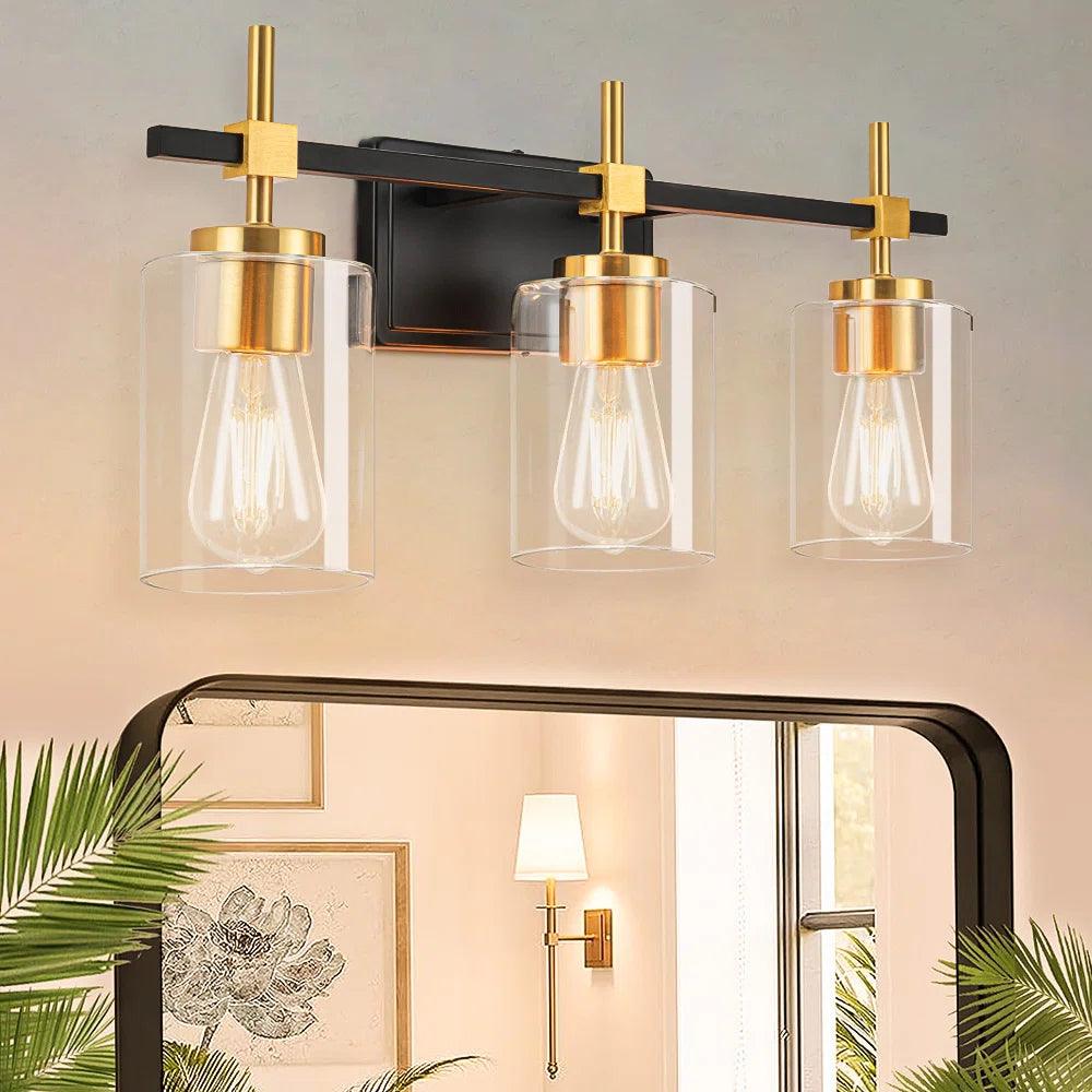Clear Glass Jasper Modern 3-Light Bathroom Vanity Light