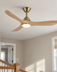 48" Avelor Modern LED Ceiling Fan with Solid Wood Blades