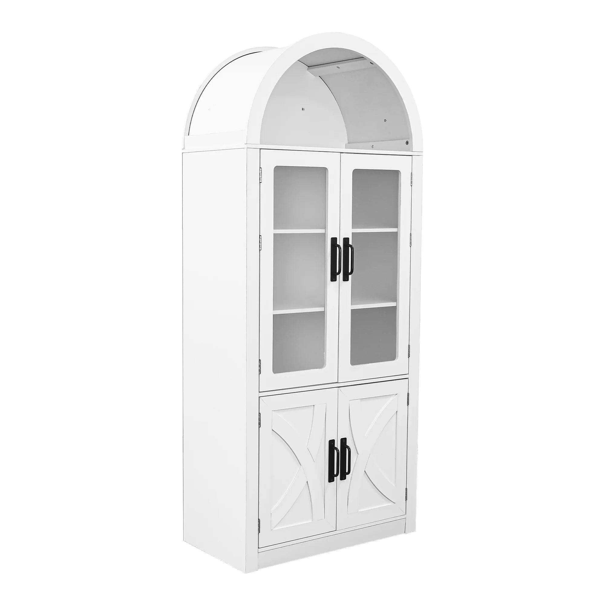 70" Modern White Wood Storage Cabinet