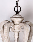5-Lights Antique Wooden Candle Chandelier - ParrotUncle