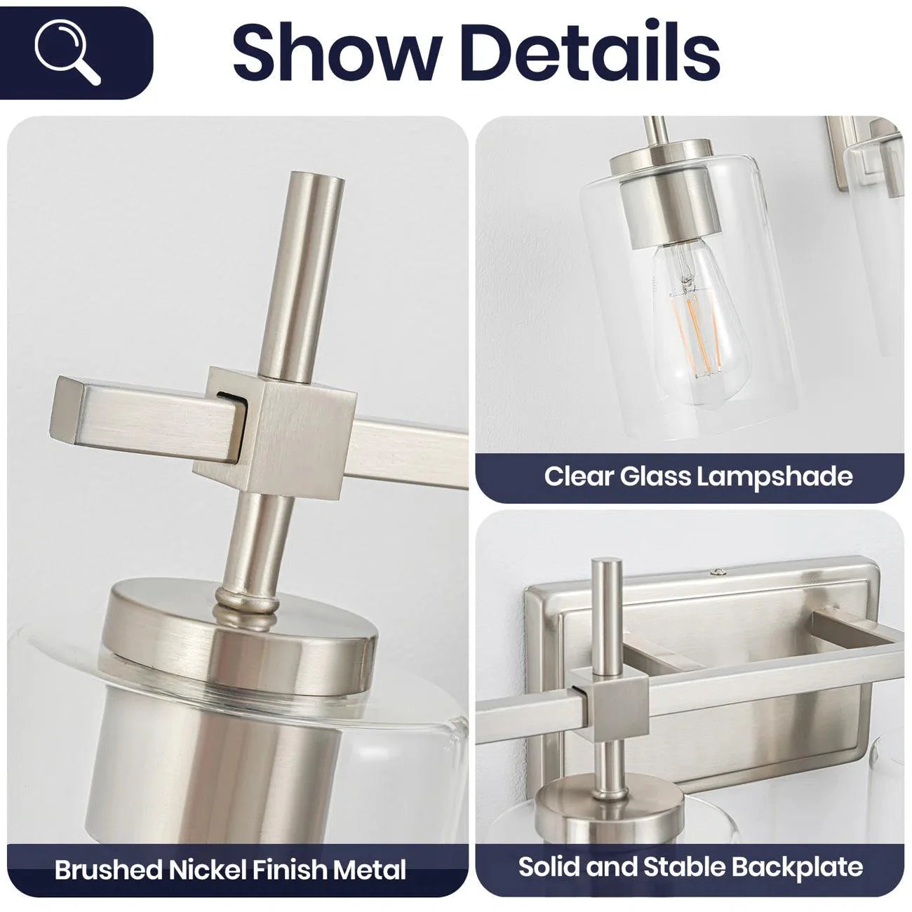 Jasper Modern 4-Light Clear Glass Linear Vanity Light