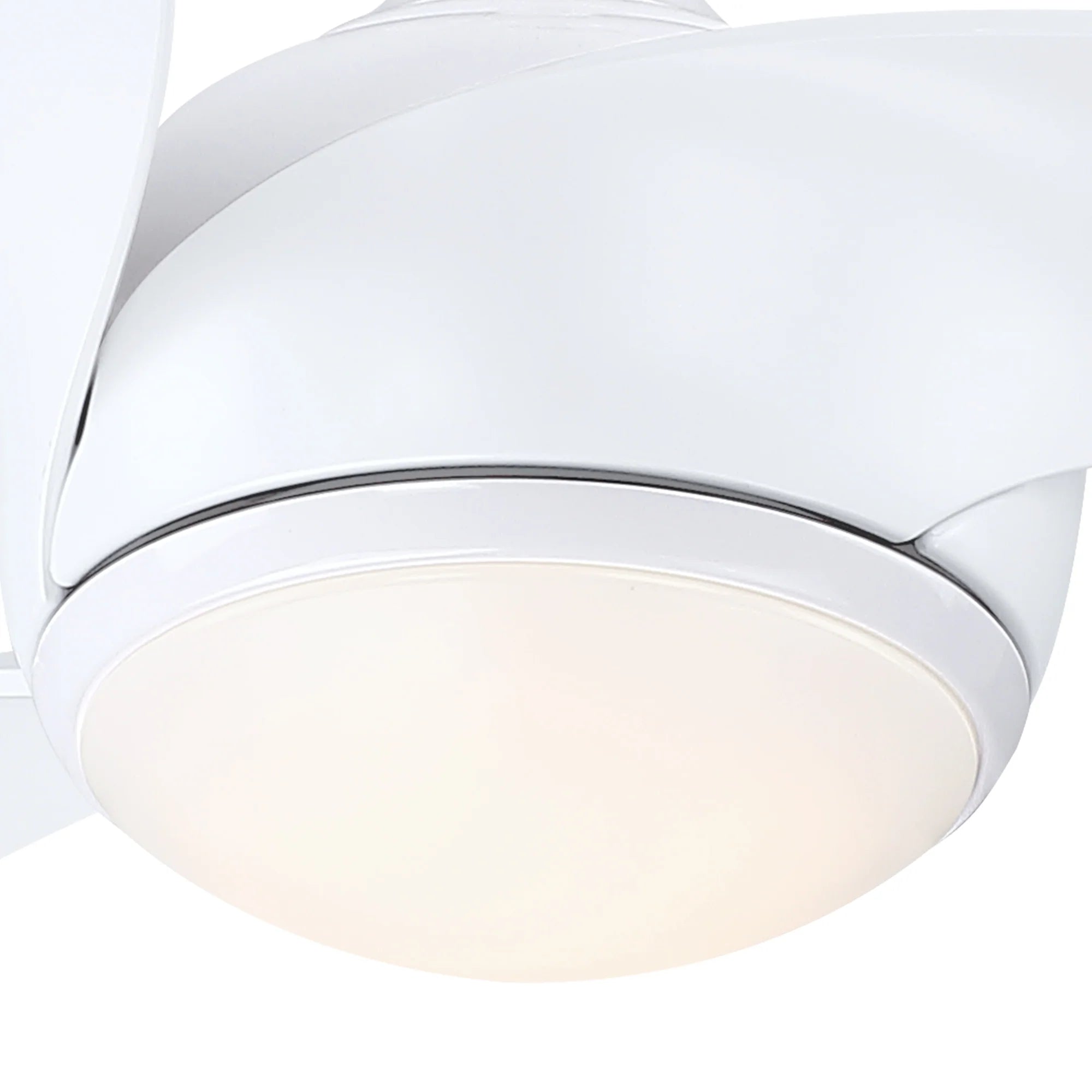 52" Phil White Downrod Mount Ceiling Fan with LED Light