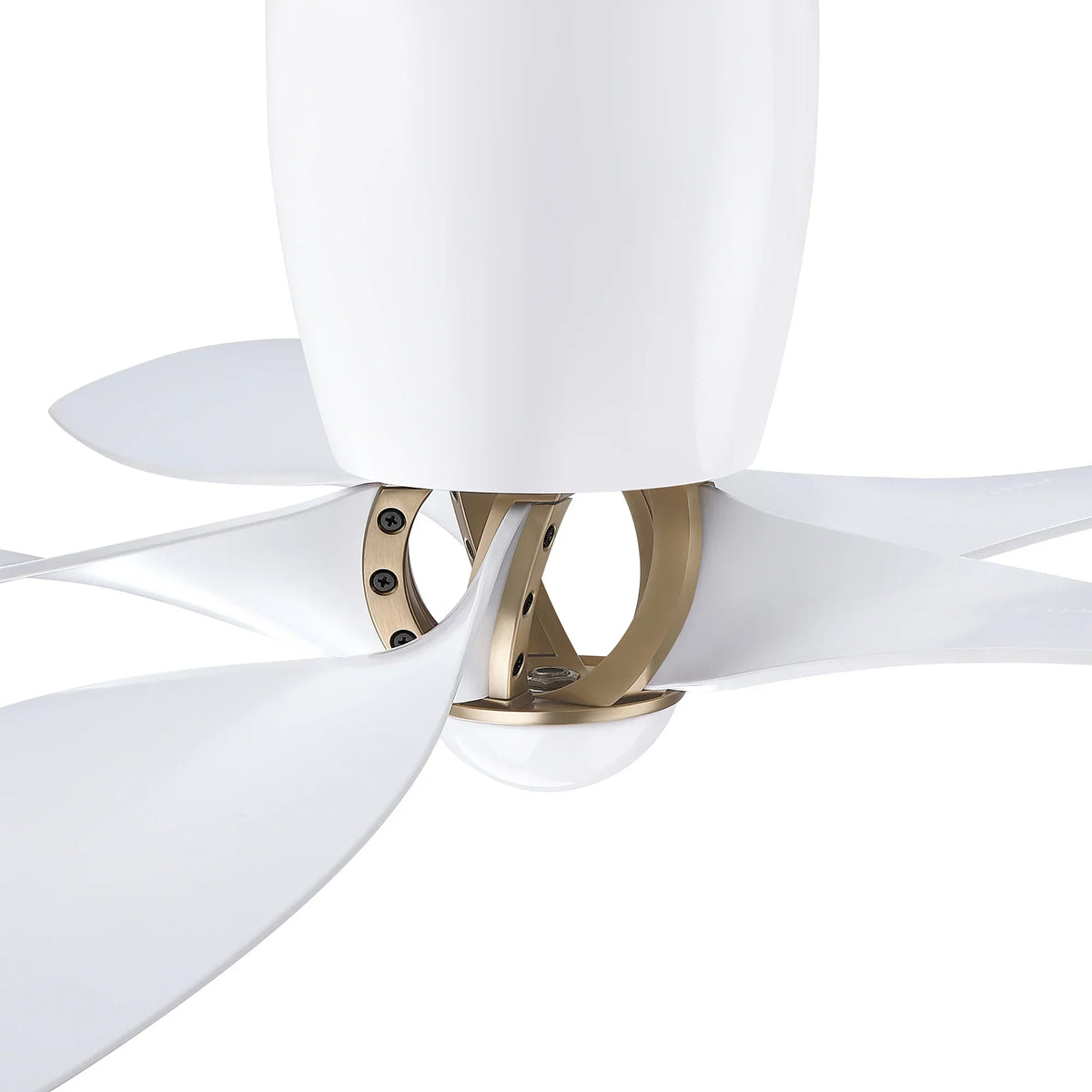 52" Aven Modern White 6-Blade Flush Mount Ceiling Fan