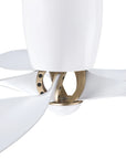 52" Aven Modern White 6-Blade Flush Mount Ceiling Fan