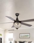 52" Varanasi Farmhouse Downrod Mount Ceiling Fan with Lighting and Remote Control - IPLUS