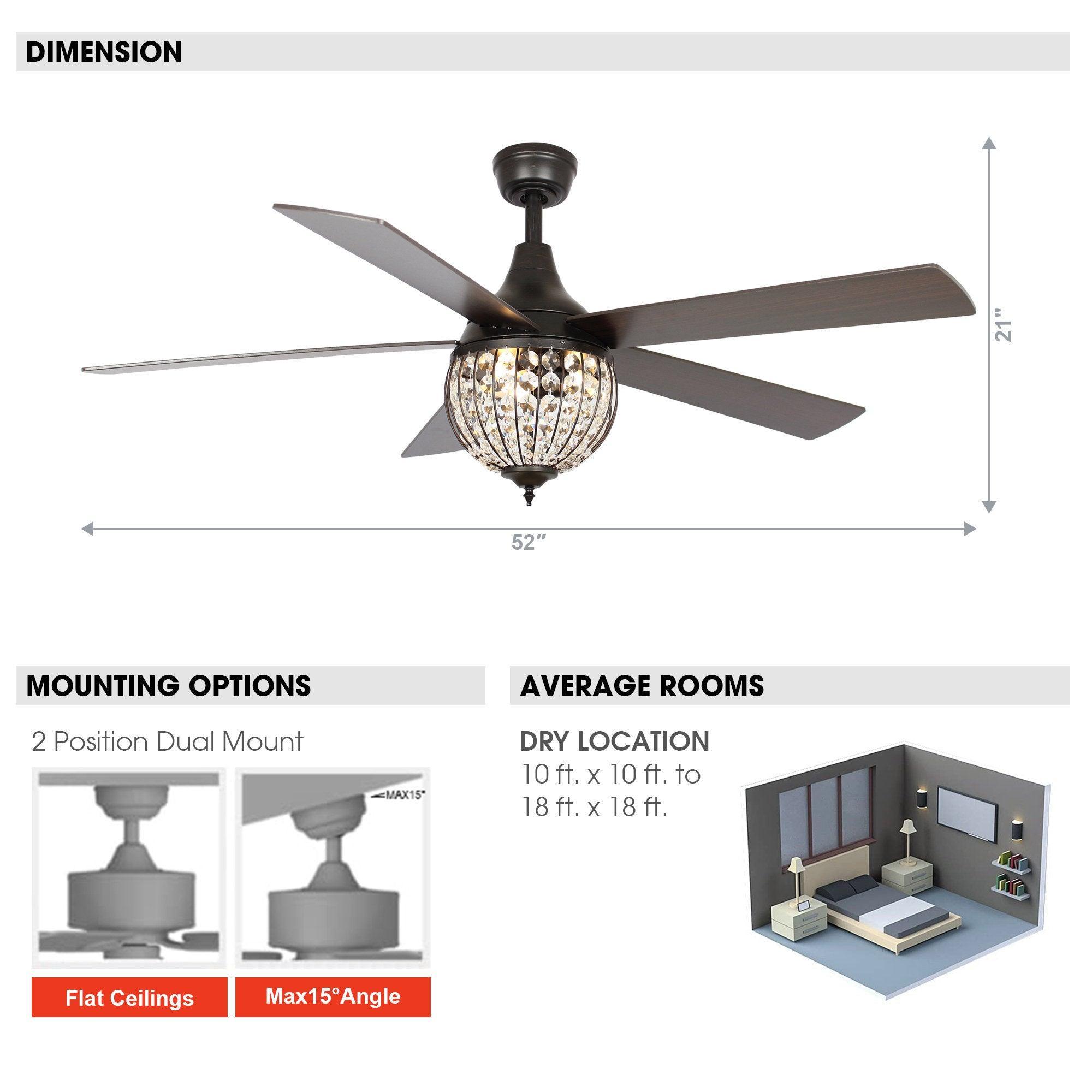 52" Varanasi Farmhouse Downrod Mount Ceiling Fan with Lighting and Remote Control - IPLUS