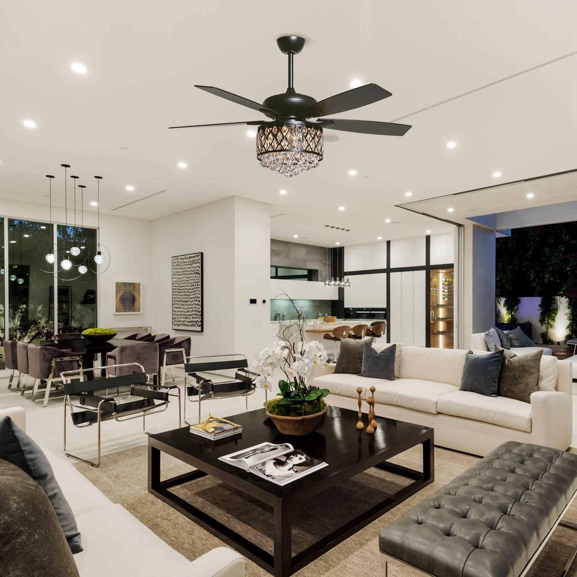 52" Wethington Crystal Ceiling Fan