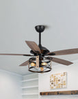 52" Wisner Industrial Downrod Mount Reversible Ceiling Fan with Lighting and Remote Control - IPLUS
