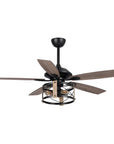 52" Wisner Industrial Downrod Mount Reversible Ceiling Fan with Lighting and Remote Control - IPLUS