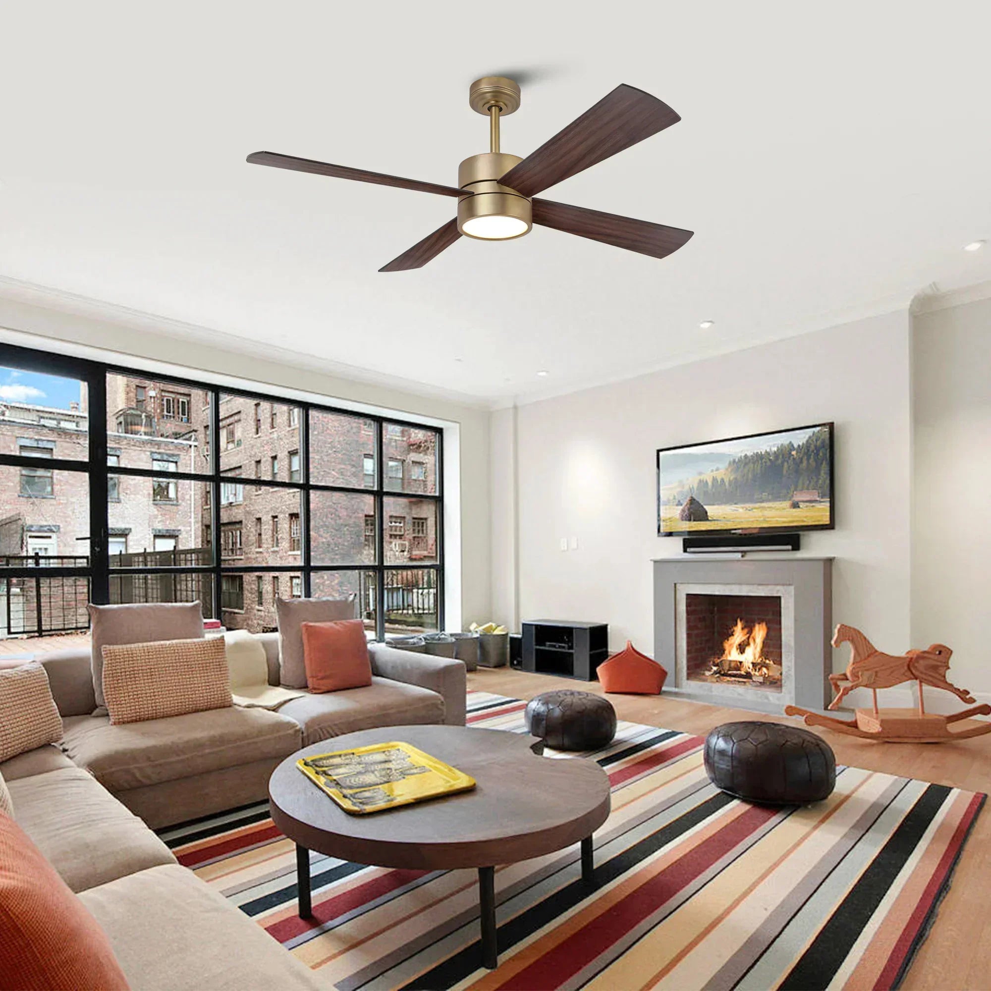 52 Inch Bucholz Dimmable RGB LED Ceiling Fan - IPLUS Lighting