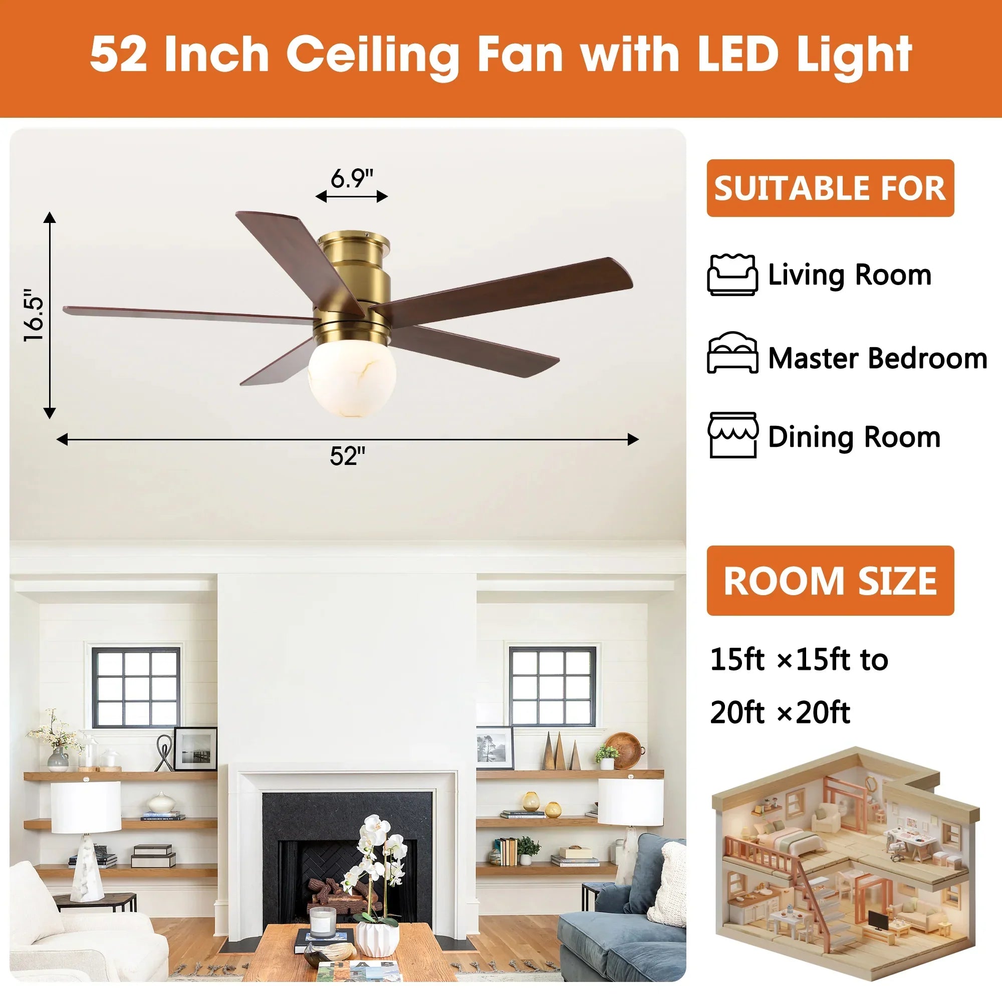 52" Fanny Ceiling Fan