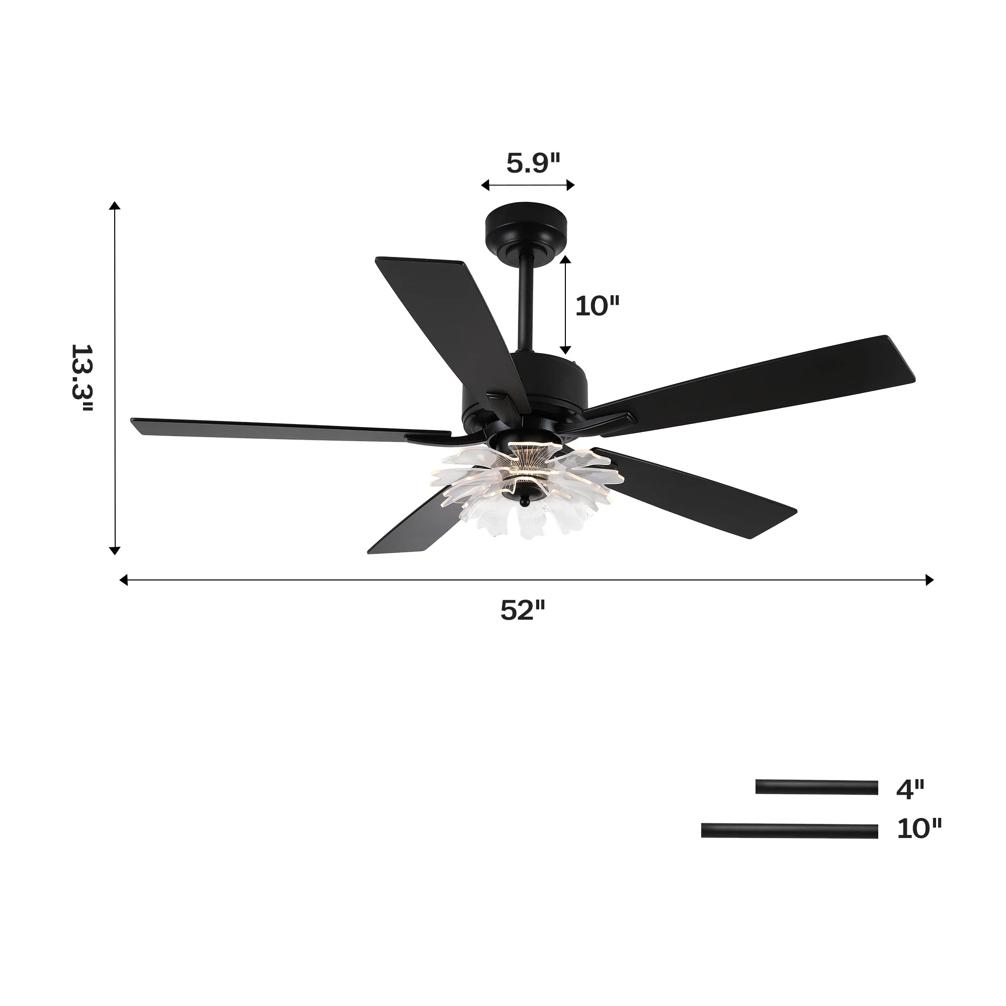 52" Rory Modern Downrod Mount Ceiling Fan
