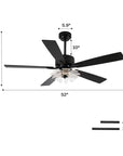 52" Rory Modern Downrod Mount Ceiling Fan