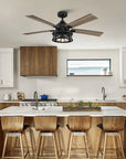 52" Industrial Reversible Mesh Led Ceiling Fan - IPLUS Lighting