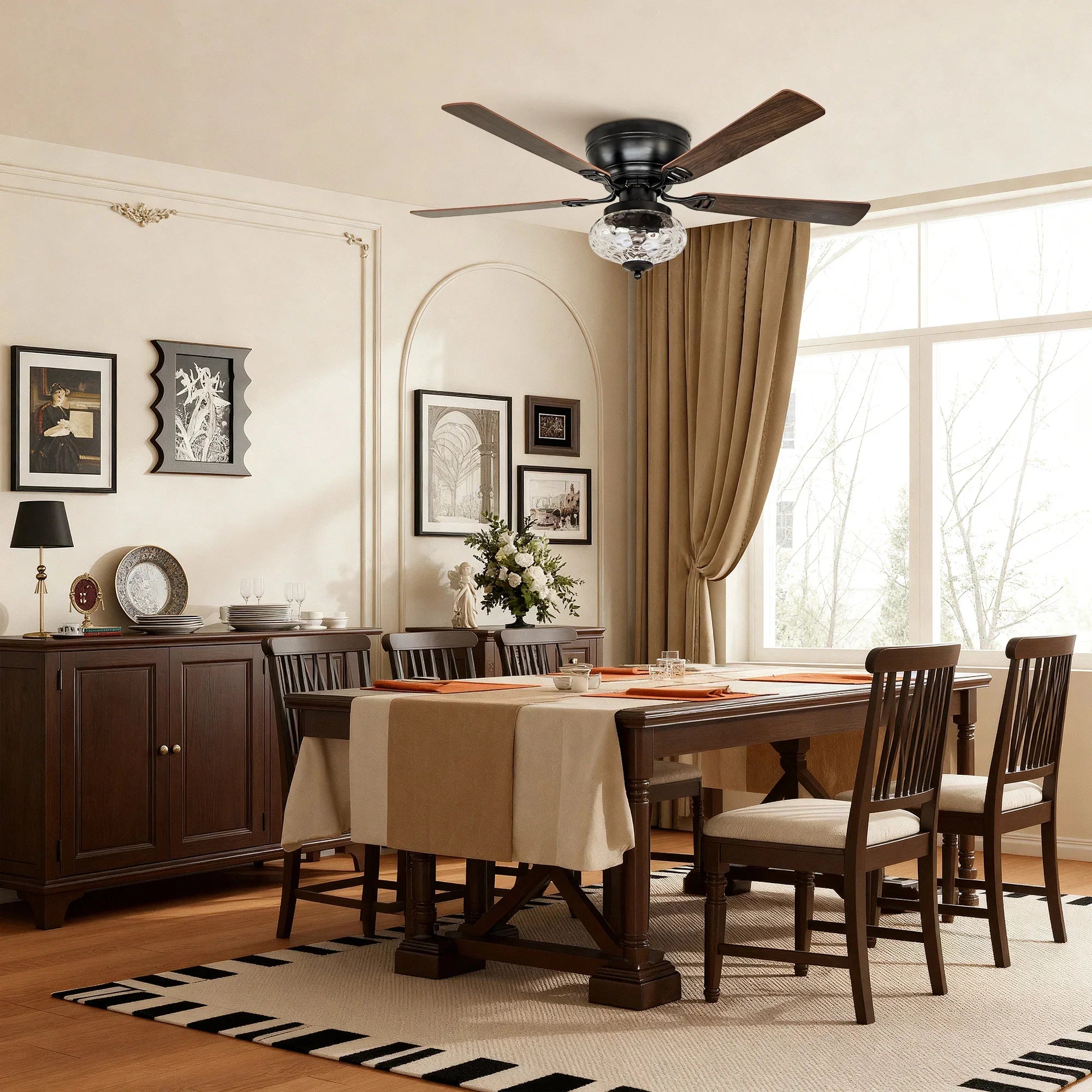 52" Modern 5 Blades DC Motor Ceiling Fan - IPLUS Lighting