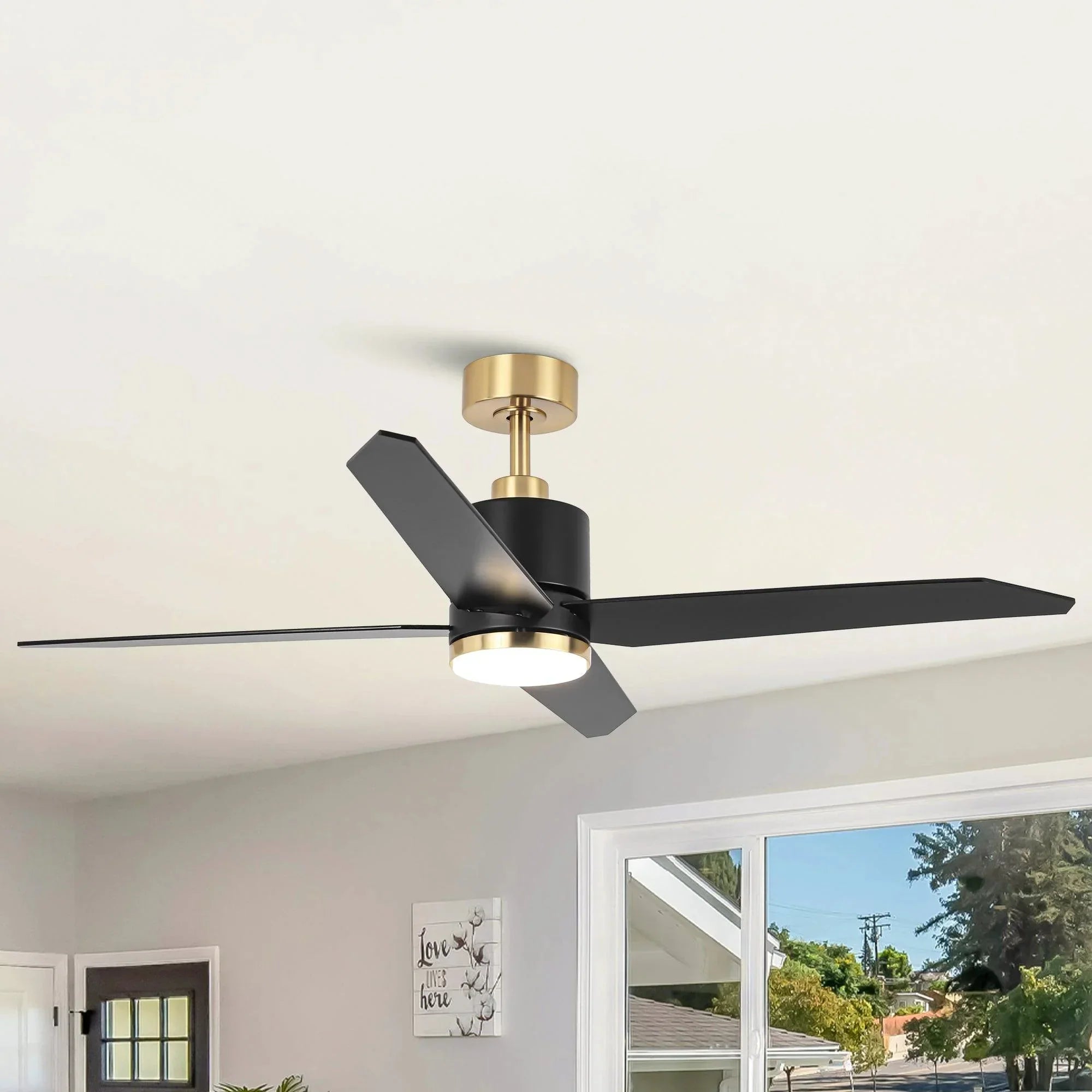 52" Ashby Industrial Satin Nickel DC Ceiling Fan - IPLUS Lighting