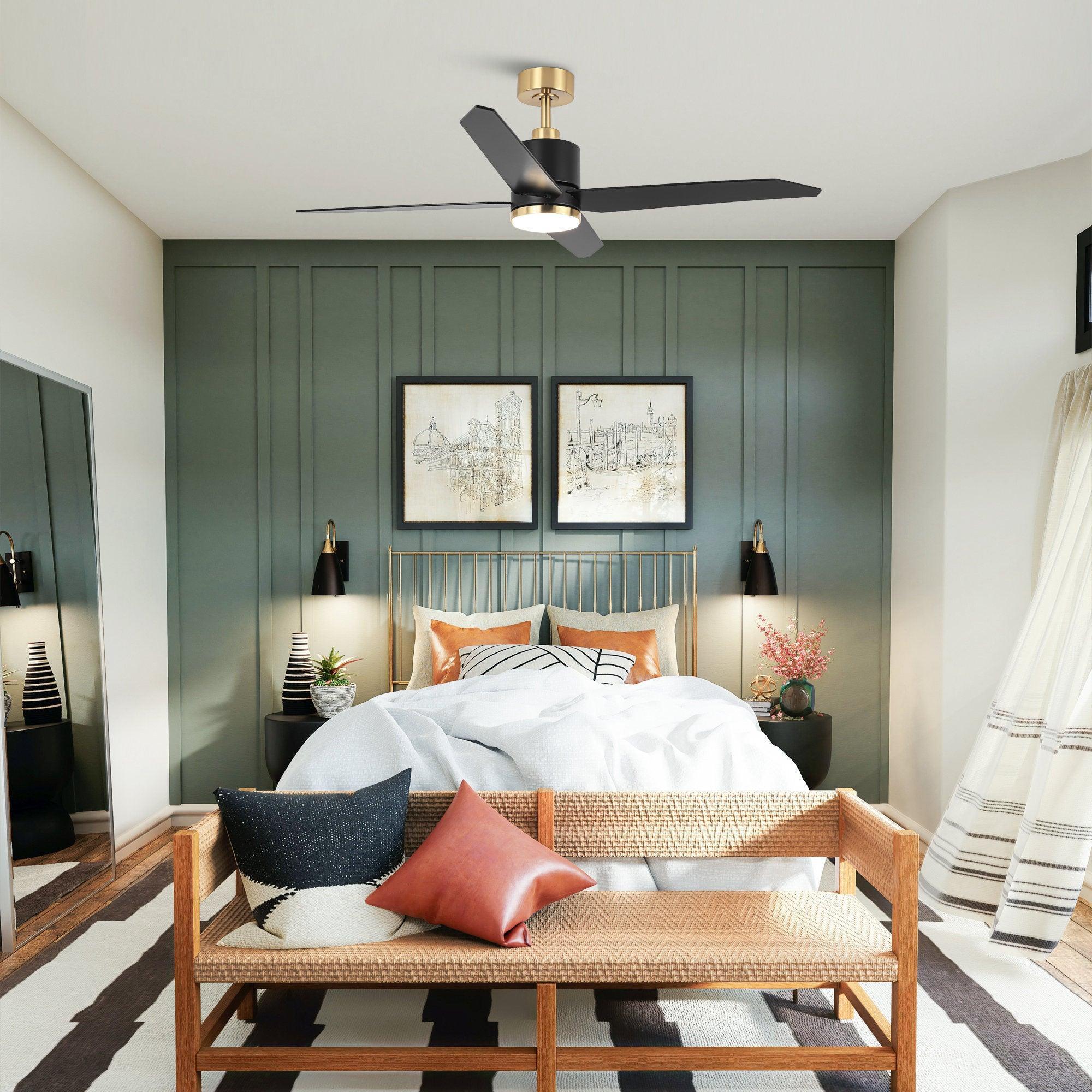 52" Ashby Industrial Satin Nickel DC Ceiling Fan - IPLUS Lighting