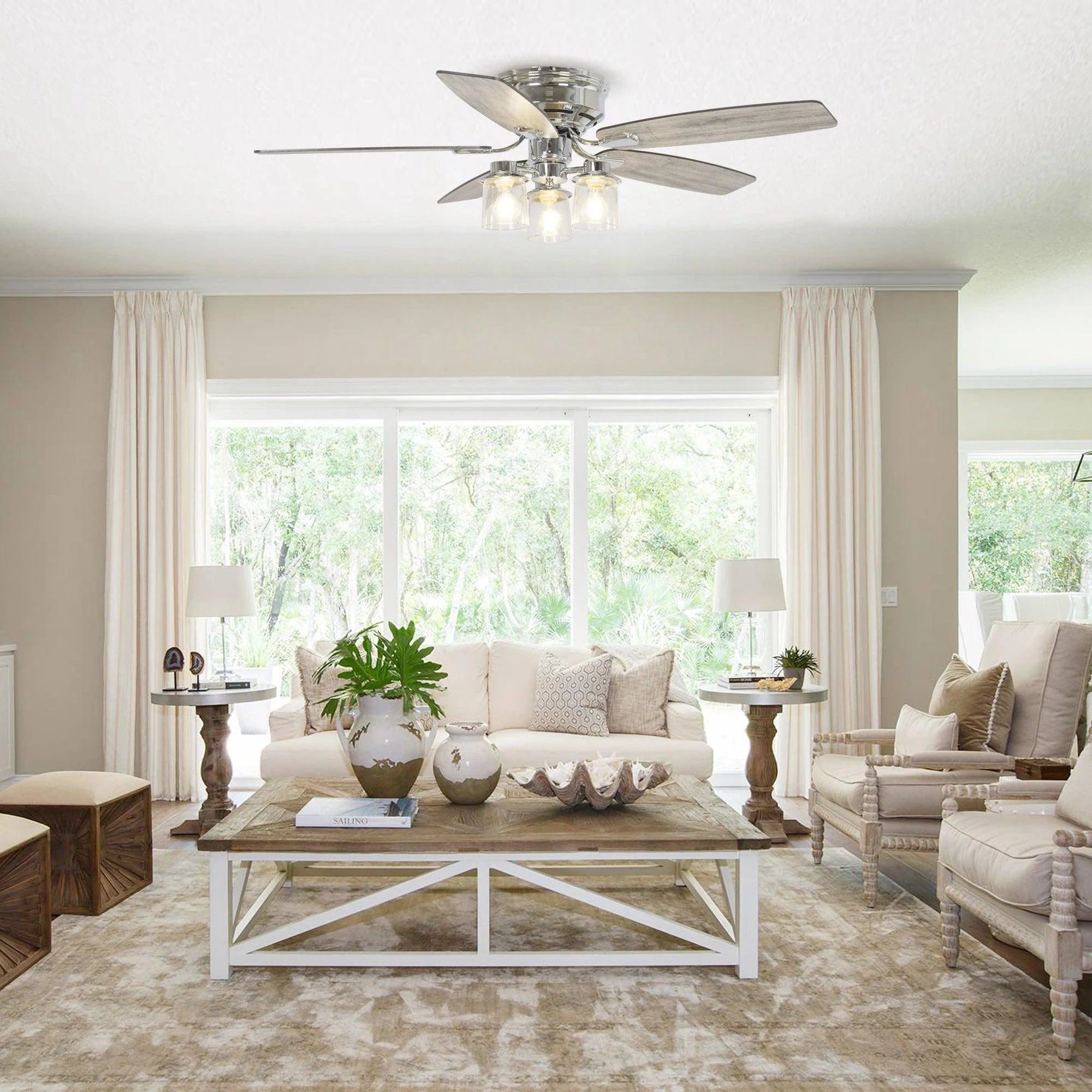 52" Bangatore Chrome Reversible Ceiling Fan