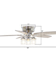 52" Bangatore Chrome Reversible Ceiling Fan