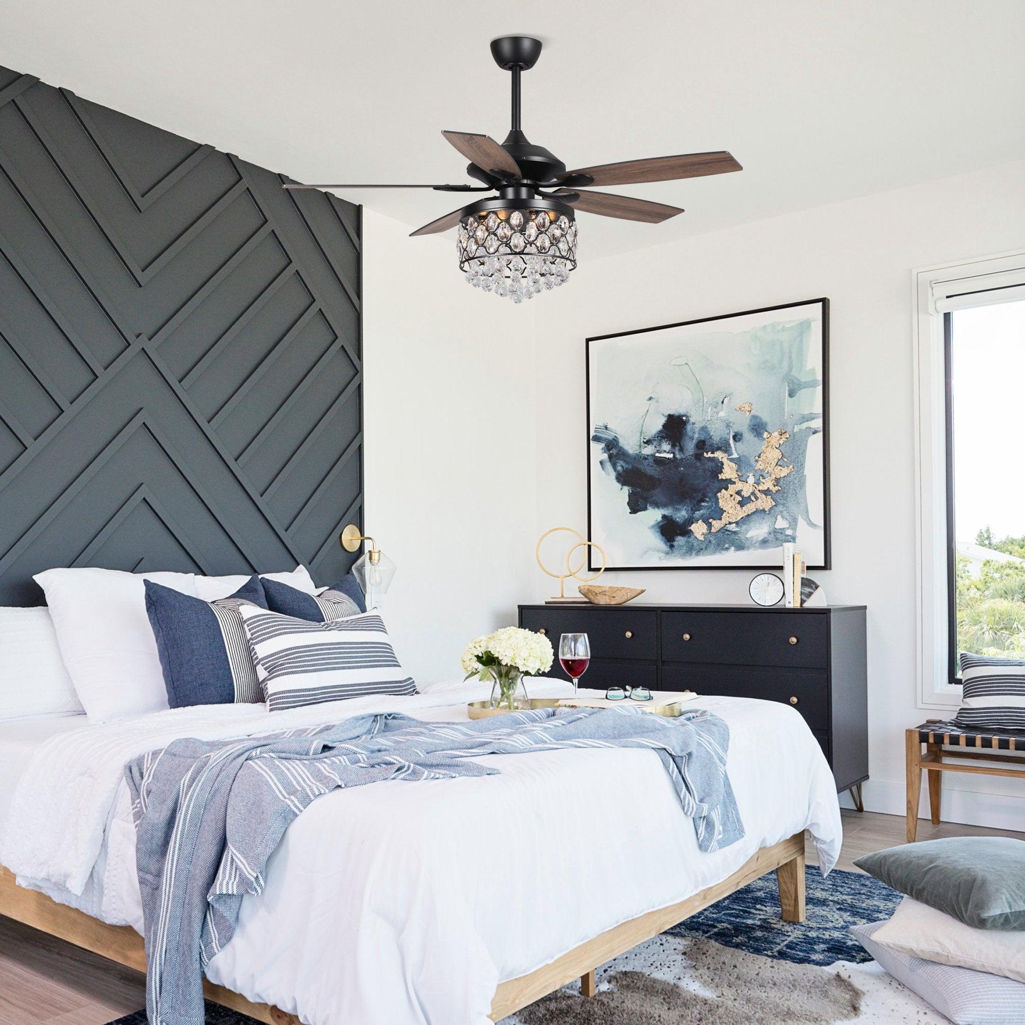 52" Berkshire Reversible Crystal Ceiling Fan