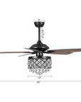 52" Berkshire Reversible Crystal Ceiling Fan