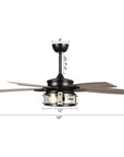 52" Coimbatore Farmhouse Reversible Ceiling Fan - IPLUS Lighting