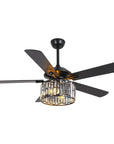 52" Dicken Crystal Ceiling Fan With Lighting - IPLUS Lighting