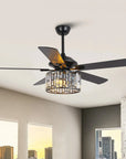 52" Dicken Crystal Ceiling Fan With Lighting - IPLUS Lighting