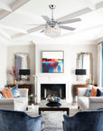52" Elkton Modern Crystal Ceiling Fan