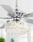 52" Elkton Modern Crystal Ceiling Fan