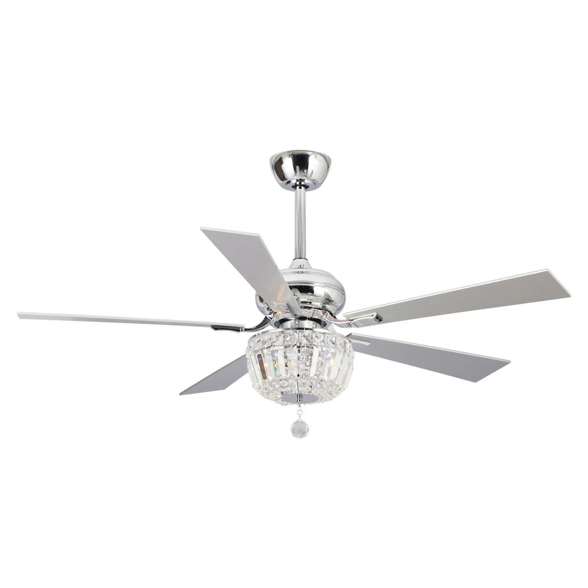 52" Ganga Modern Downrod Mount Crystal Ceiling Fan - IPLUS Lighting