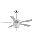 52" Ganga Modern Downrod Mount Crystal Ceiling Fan - IPLUS Lighting