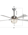 52" Ganga Modern Downrod Mount Crystal Ceiling Fan - IPLUS Lighting