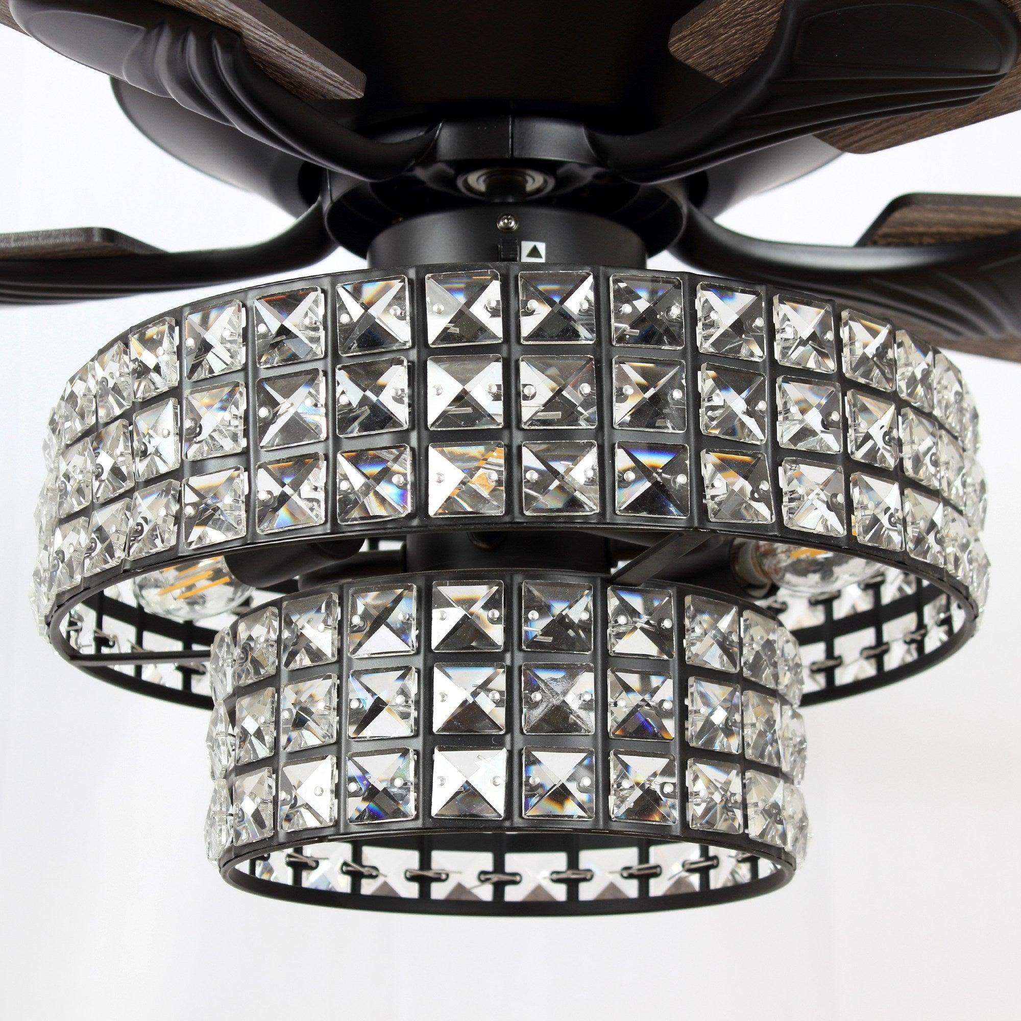 52" Nowthen Crystal Chandelier Ceiling Fan