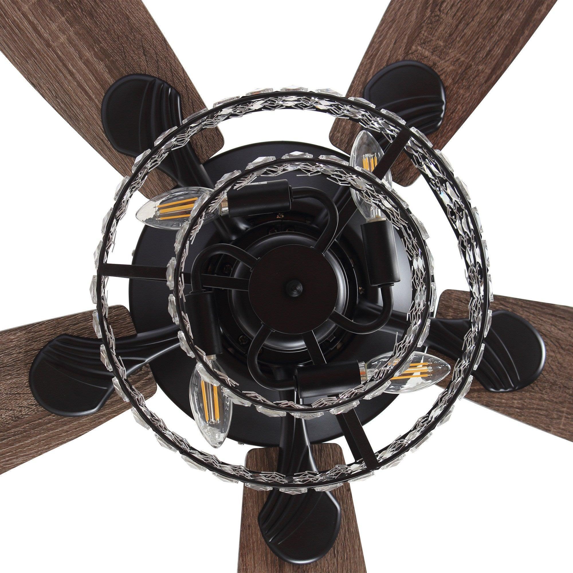 52" Nowthen Crystal Chandelier Ceiling Fan