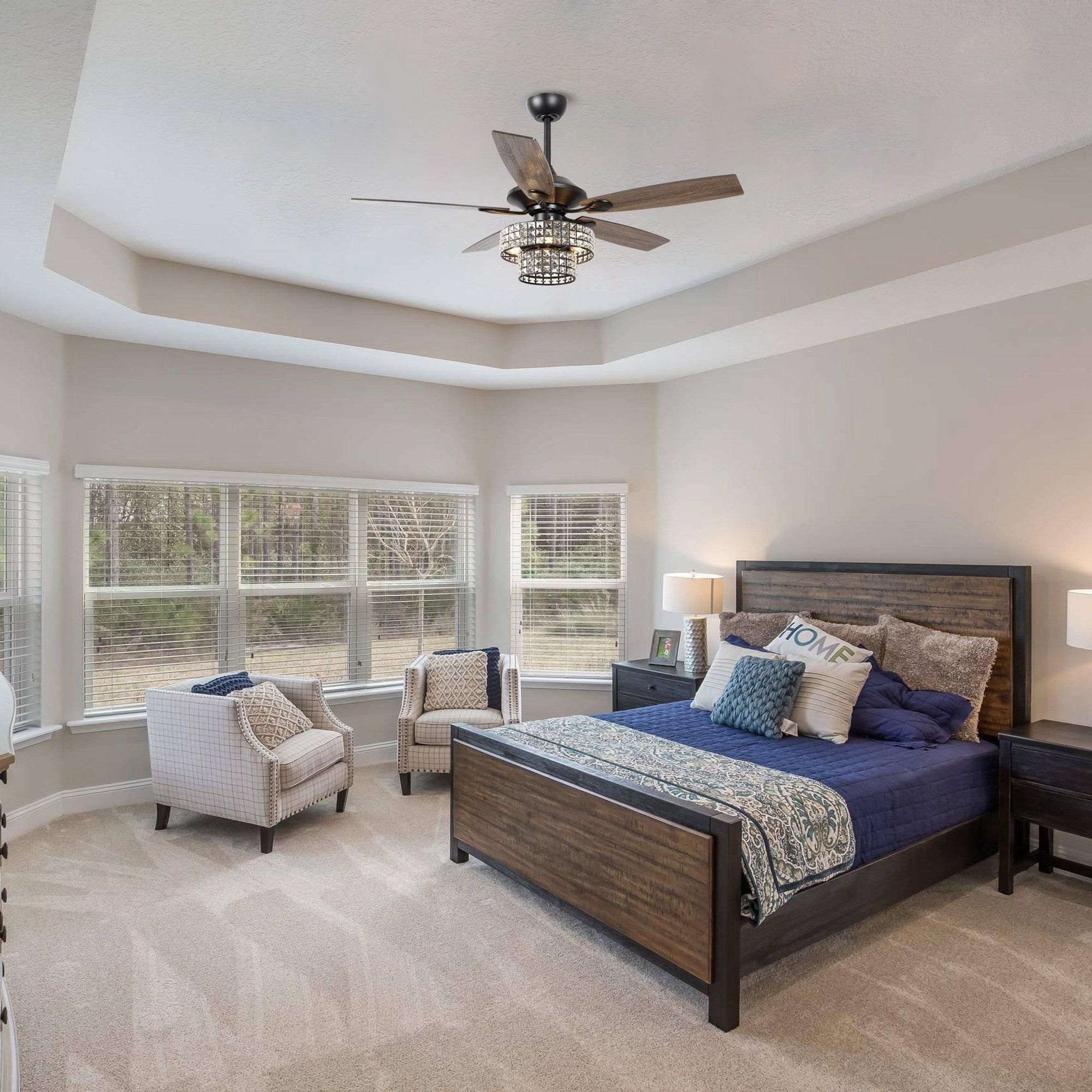 52" Nowthen Crystal Chandelier Ceiling Fan