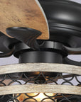 52" Matte Black Cage Ceiling Fan - IPLUS Lighting